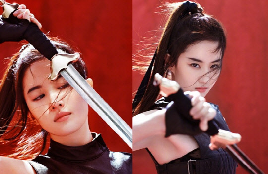 중국 배우 유역비는 최근 자신의 공식 웨이보를 통해 디즈니 실사 영화 '뮬란' 여주인공에 캐스팅됐다고 밝히며 스틸컷을 게재했다. <유역비 공식 웨이보>